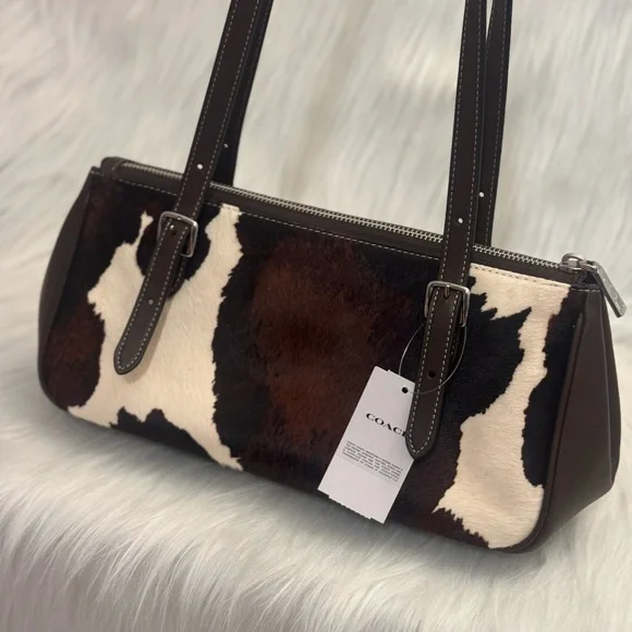 NWT Coach Asher Shoulder Bag With Cow Print CCC85 Cow Printed Haircalf Cow Multi - Picture 5 of 11